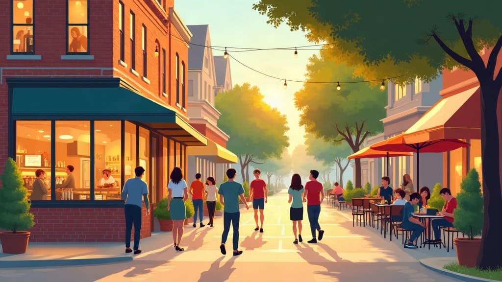 Editorial illustration: Date Night Restaurants in Blacksburg