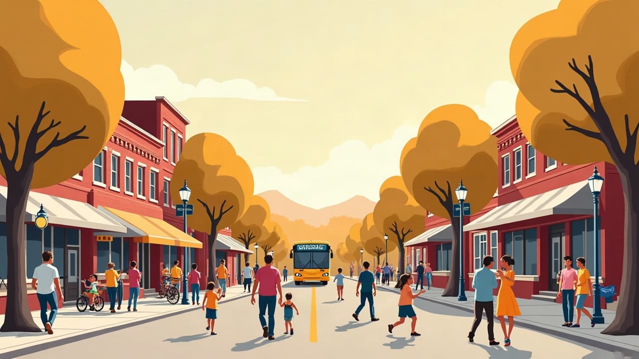 Editorial illustration: Blacksburg Transit outlines bus connection to Virginia Tech games